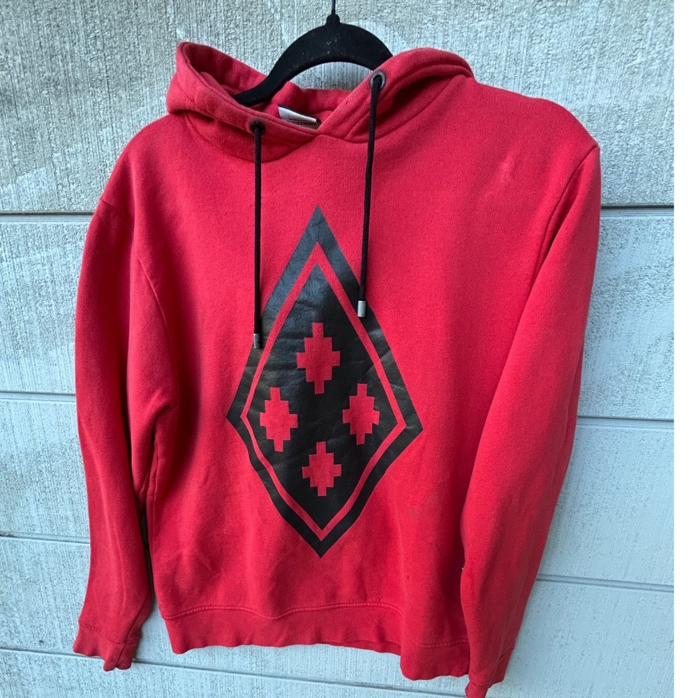 Marcelo Burlon County of Milan Red Diamond Cross Hoodie XS Sweatshirt Mens Black